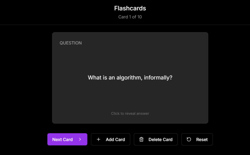 Smart Flashcards & Quizzes - Interactive Learning Interface