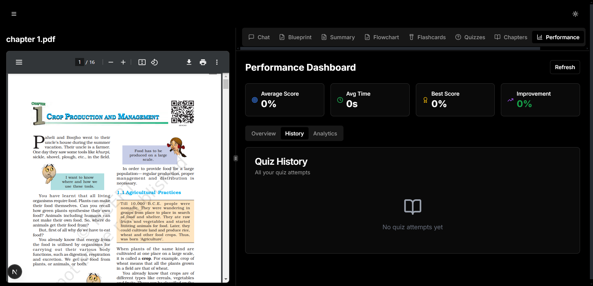 Performance Dashboard Feature